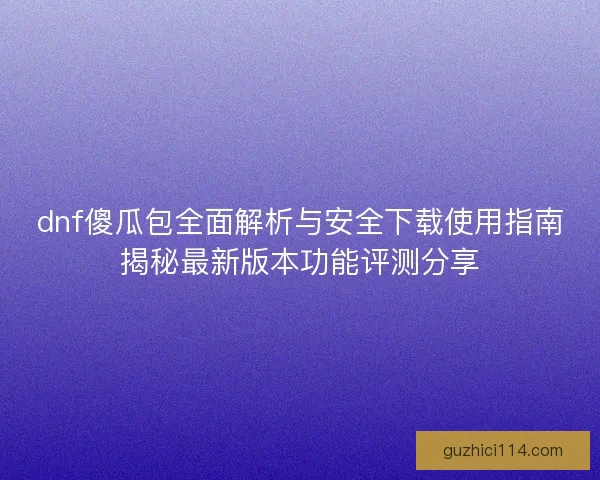 dnf傻瓜包全面解析与安全下载使用指南揭秘最新版本功能评测分享