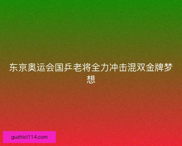 东京奥运会国乒老将全力冲击混双金牌梦想