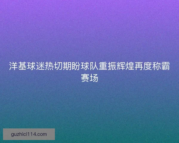 洋基球迷热切期盼球队重振辉煌再度称霸赛场
